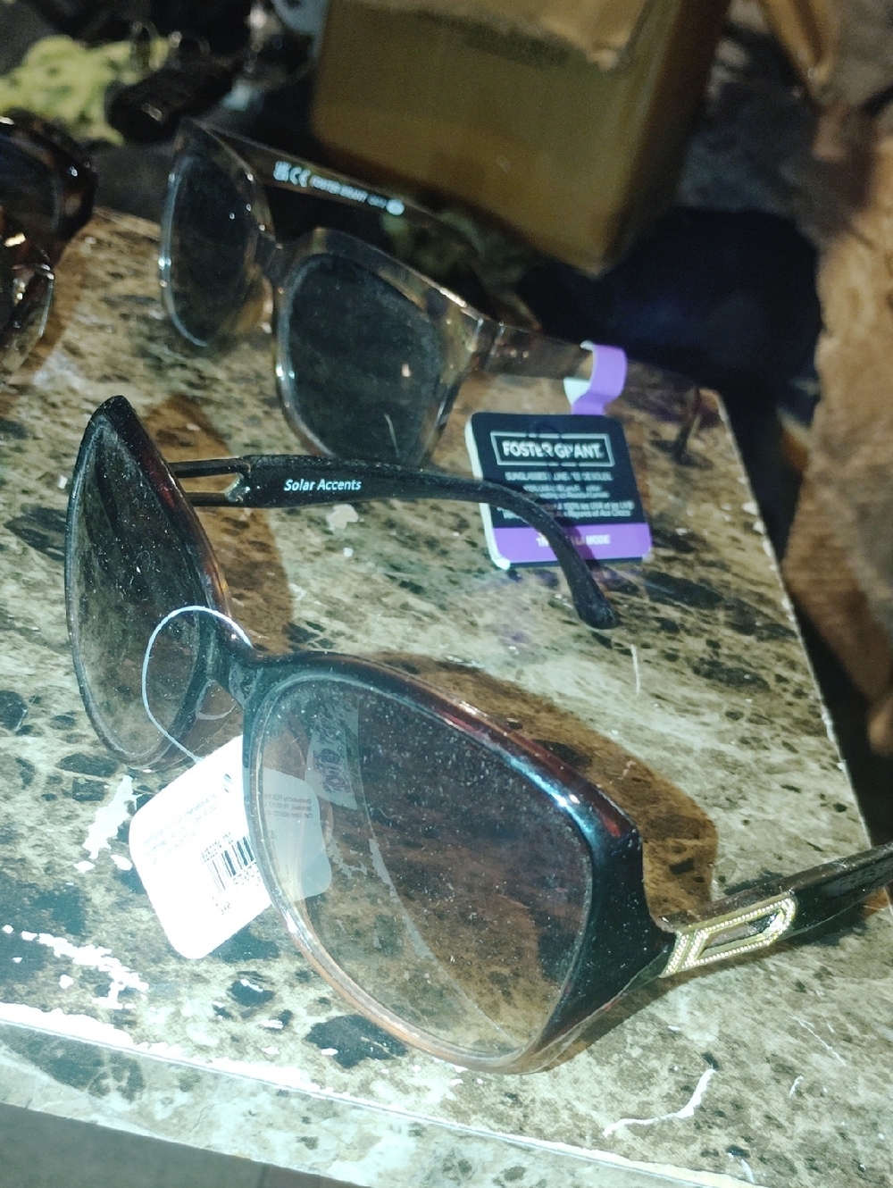 Foster Grant Brown Tortoiseshell Sunglasses with Gold Accent